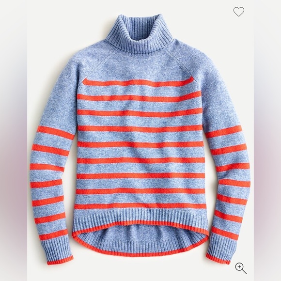 J. Crew Sweaters - J Crew Tipped turtleneck stripe sweater Supersoft yarn—size medium—River Sunset